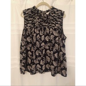 Floral Ruffled High Neck Blouse